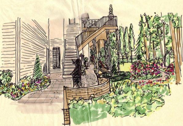 596x413 Seasons Garden Design Project - Sketch In French
