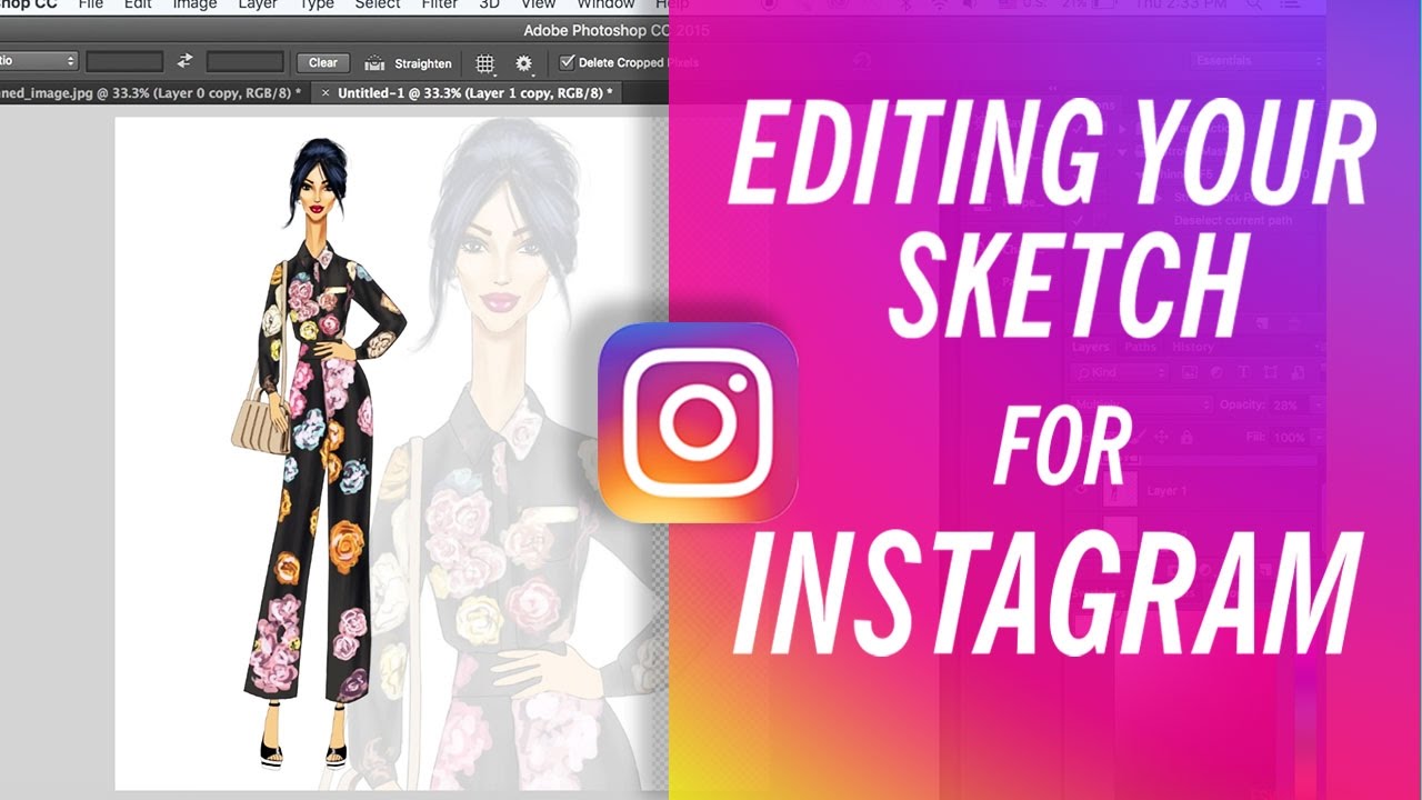 1280x720 How To Edit Sketch Digitally For Instagram Fashion Drawing - Sketch Instagram