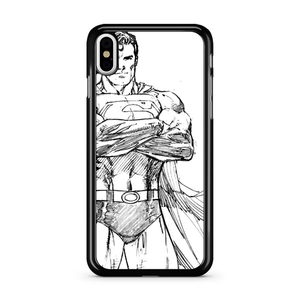 1024x1024 Comics Superman Simple Pencil Sketch Iphone X Case - Sketch Iphone Case