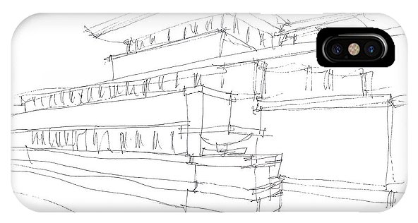 592x316 Robie House Sketch Iphone X Case For Sale By Calvin Durham - Sketch Iphone Case