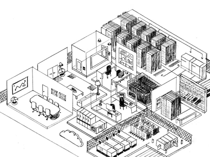 800x600 Data Center Isometric Sketch By Raisa - Sketch Isometric
