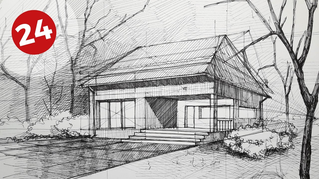 1280x720 How To Draw A House Daily Architecture Sketches - Sketch It House