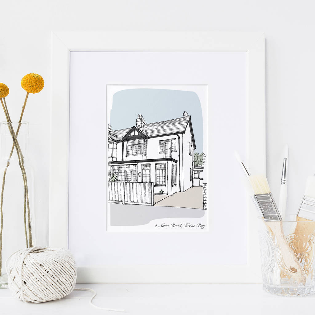 1024x1024 Personalised House Portrait By Letterfest - Sketch It House