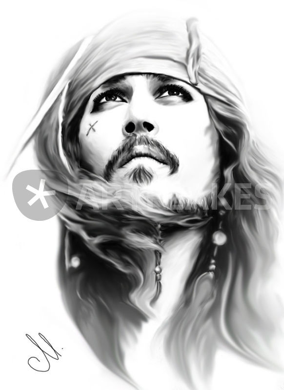 582x800 Jack Sparrow Drawing Art Prints And Posters By Blackmag - Sketch Jack Sparrow