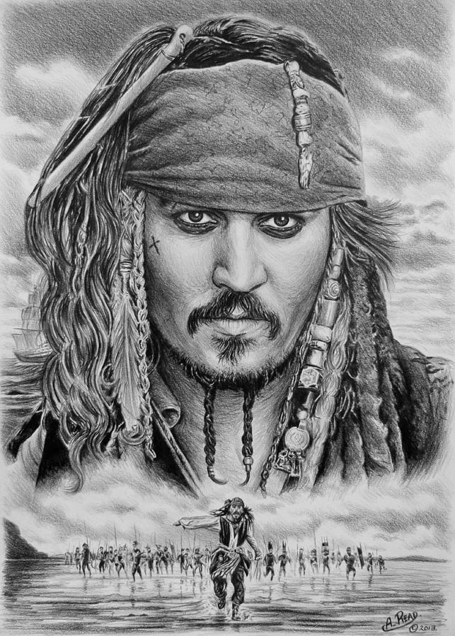 643x900 Captain Jack Sparrow Drawing By Andrew Read - Sketch Jack Sparrow