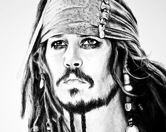 340x270 Jack Sparrow Print Etsy - Sketch Jack Sparrow