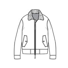 236x236 14 Best Outerwear Jacket Collar Flat Sketches Images - Sketch Jacket