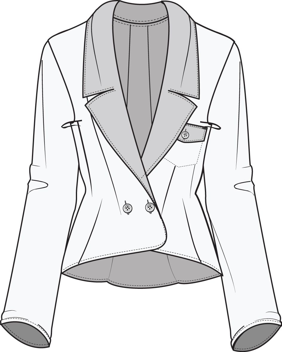 944x1176 Flat Fashion Sketch Jacket Flat Dresses Fashion - Sketch Jacket