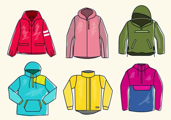 700x490 Colorful Winbreaker Jacket Sketch Vector Illustration - Sketch Jacket