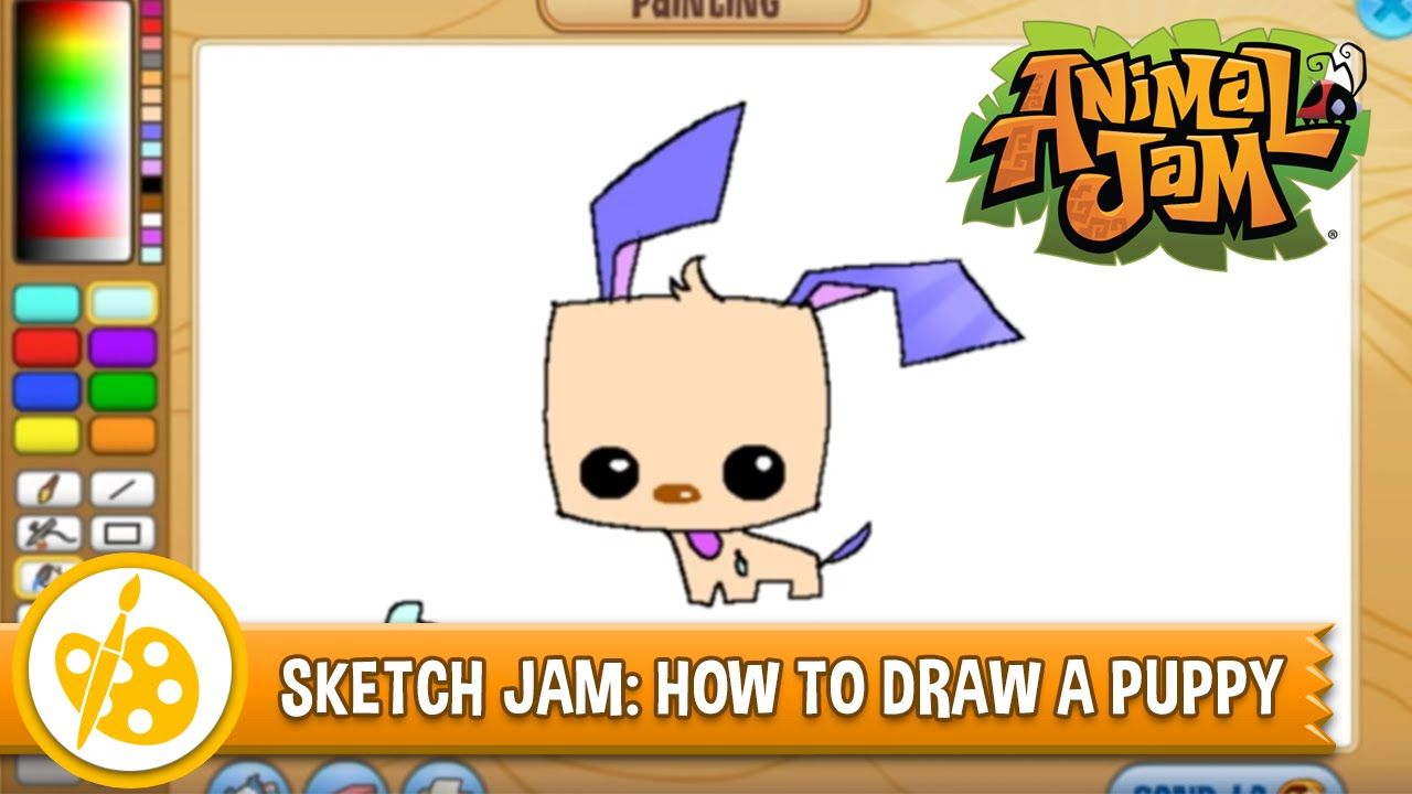 1280x720 Sketch Jam! Learn How To Draw A Puppy From Animal Jam! Animal - Sketch Jam