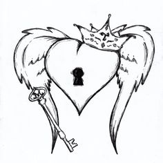 236x236 Heart Sketches Key To My Heart Sketch By ~falloutluver13 On - Sketch Key