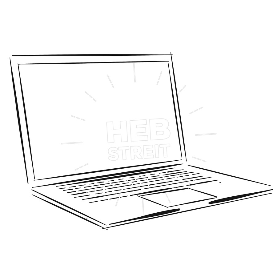 900x900 Laptop Outline Sketch Hebstreits - Sketch Laptop