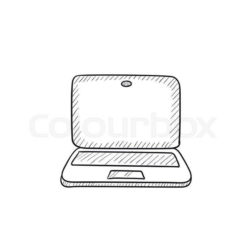 800x800 Laptop Vector Sketch Icon Isolated On Background. Hand Drawn - Sketch Laptop