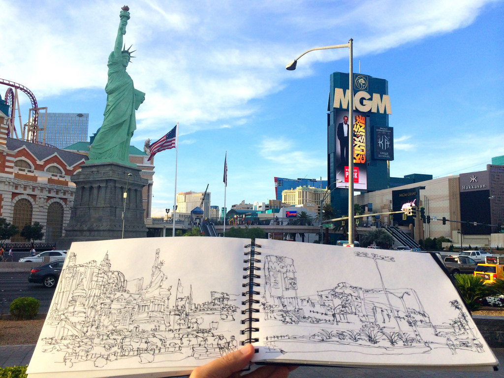 1024x768 Las Vegas Strip - Sketch Las Vegas