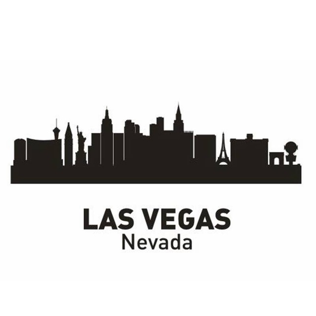 640x640 Buy Las Vegas City Decal Landmark Skyline Wall - Sketch Las Vegas