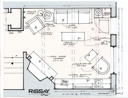 500x386 Custom Built In Layout Sketch - Sketch Layout
