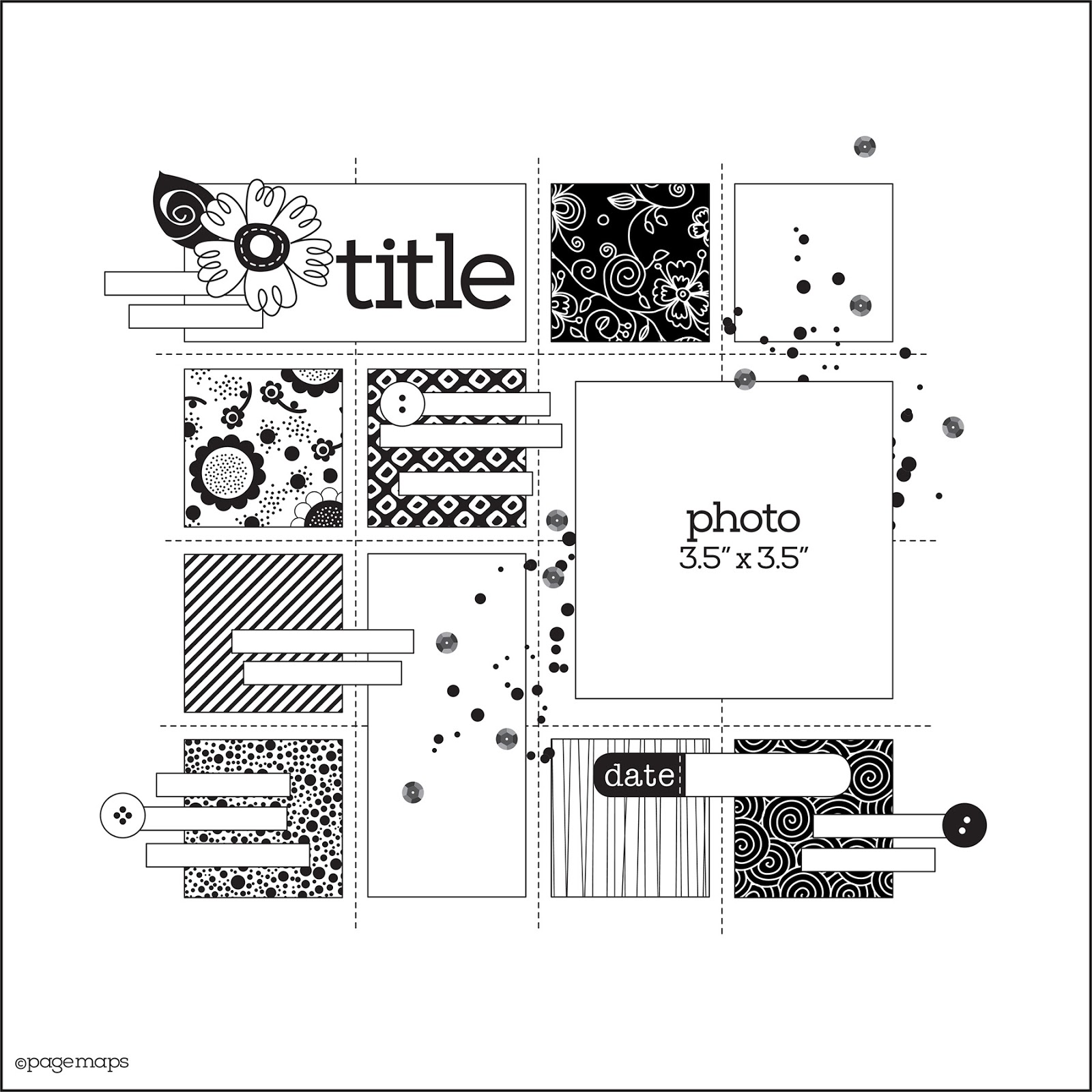 1600x1600 Pagemaps January Sketch + Layout... Cindy Scraps - Sketch Layout