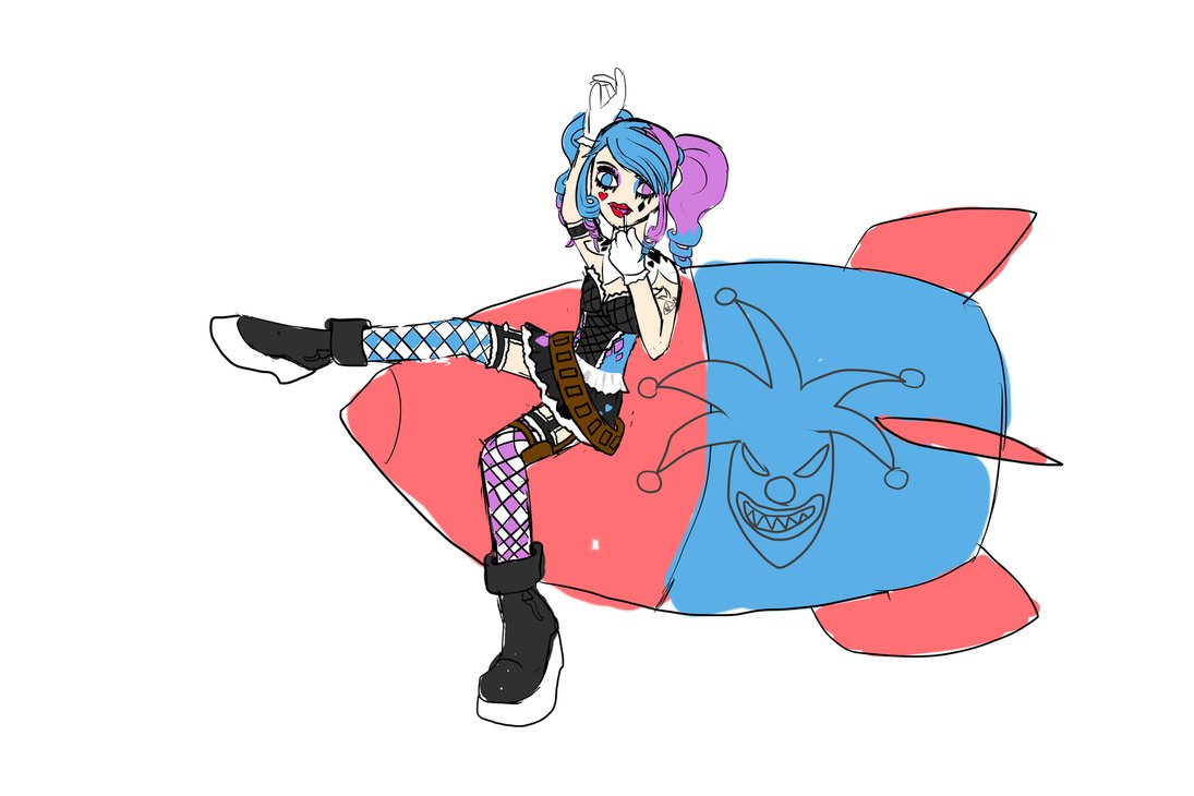 1095x730 Sketch] League Of Legends Harley Quinn Jinx By Joopyjellopy On - Sketch Leauge