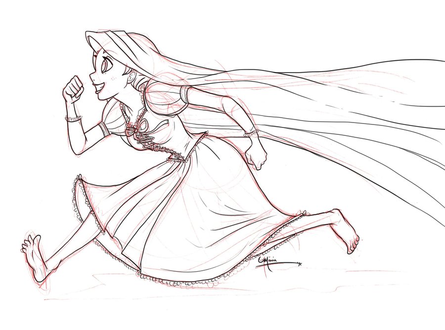 900x668 Rapunzel Sketch And Lineart By Artsymaria - Sketch Line Art