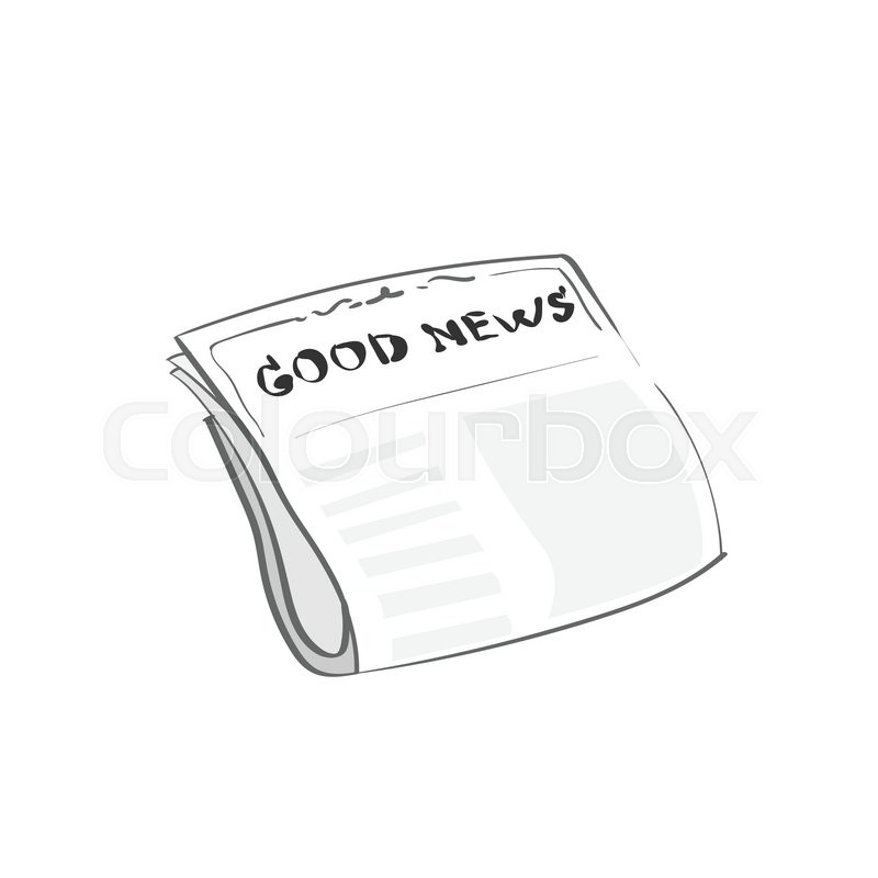 800x800 Newspaper Icon Simple Sketch Thin Line Style Good News Logo Vector - Sketch Logo Vector