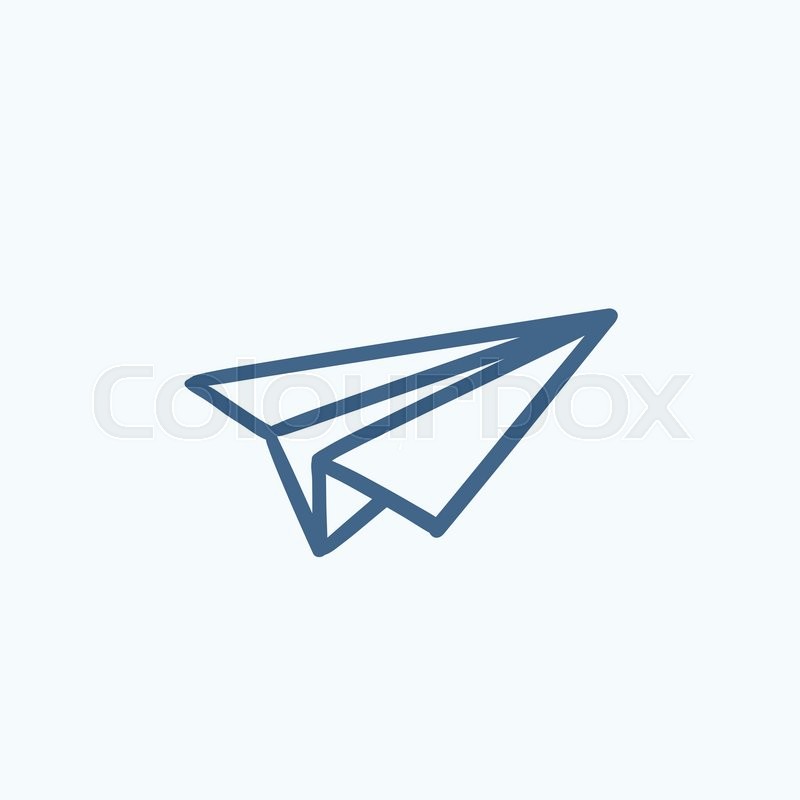 800x800 Paper Airplane Vector Sketch Icon Isolated On Background. Hand - Sketch Logo Vector