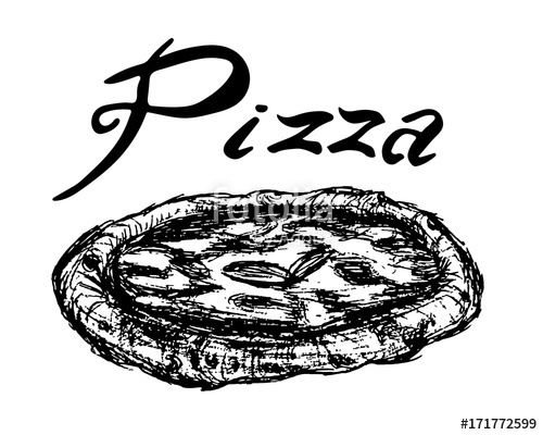 500x400 Pizza Sketch Logo Vector Stock Image And Royalty Free Vector - Sketch Logo Vector