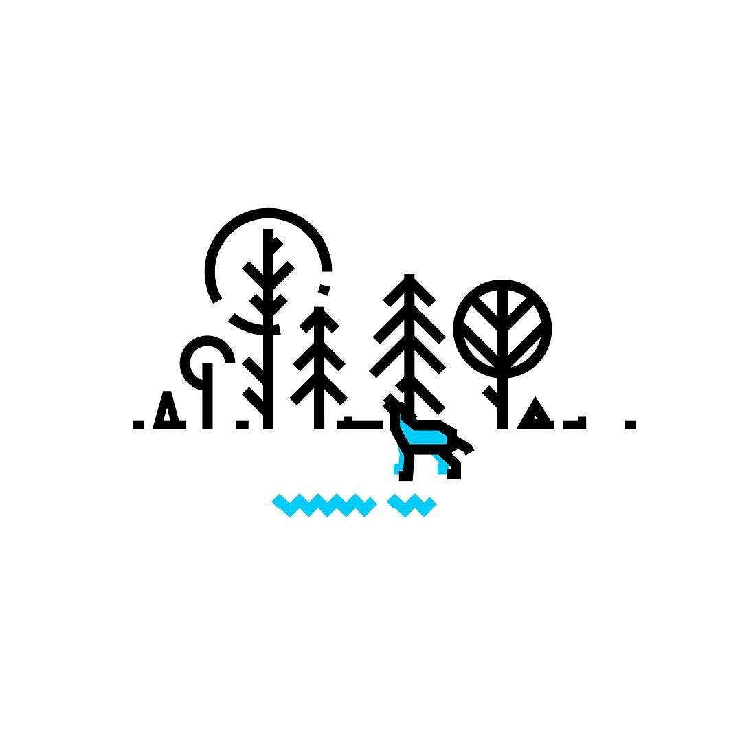 1080x1080 Forest Wolf - Sketch Logo Vector