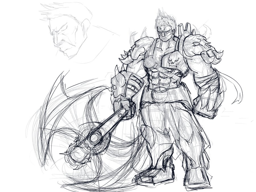 900x675 League Of Legends] Sion Sketch By Legalia - Sketch Lol