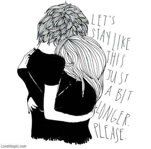 500x491 Just A Bit Longer Please Love Quote Art Romantic Drawing Lovequote - Sketch Love Quotes