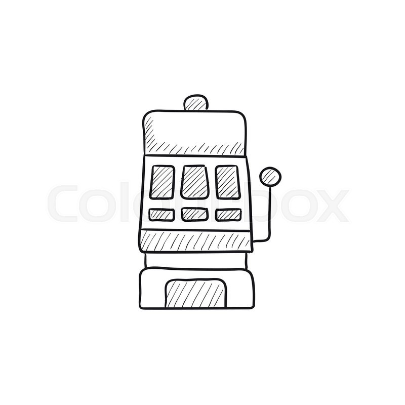 800x800 Slot Machine Vector Sketch Icon Isolated On Background. Hand Drawn - Sketch Machine
