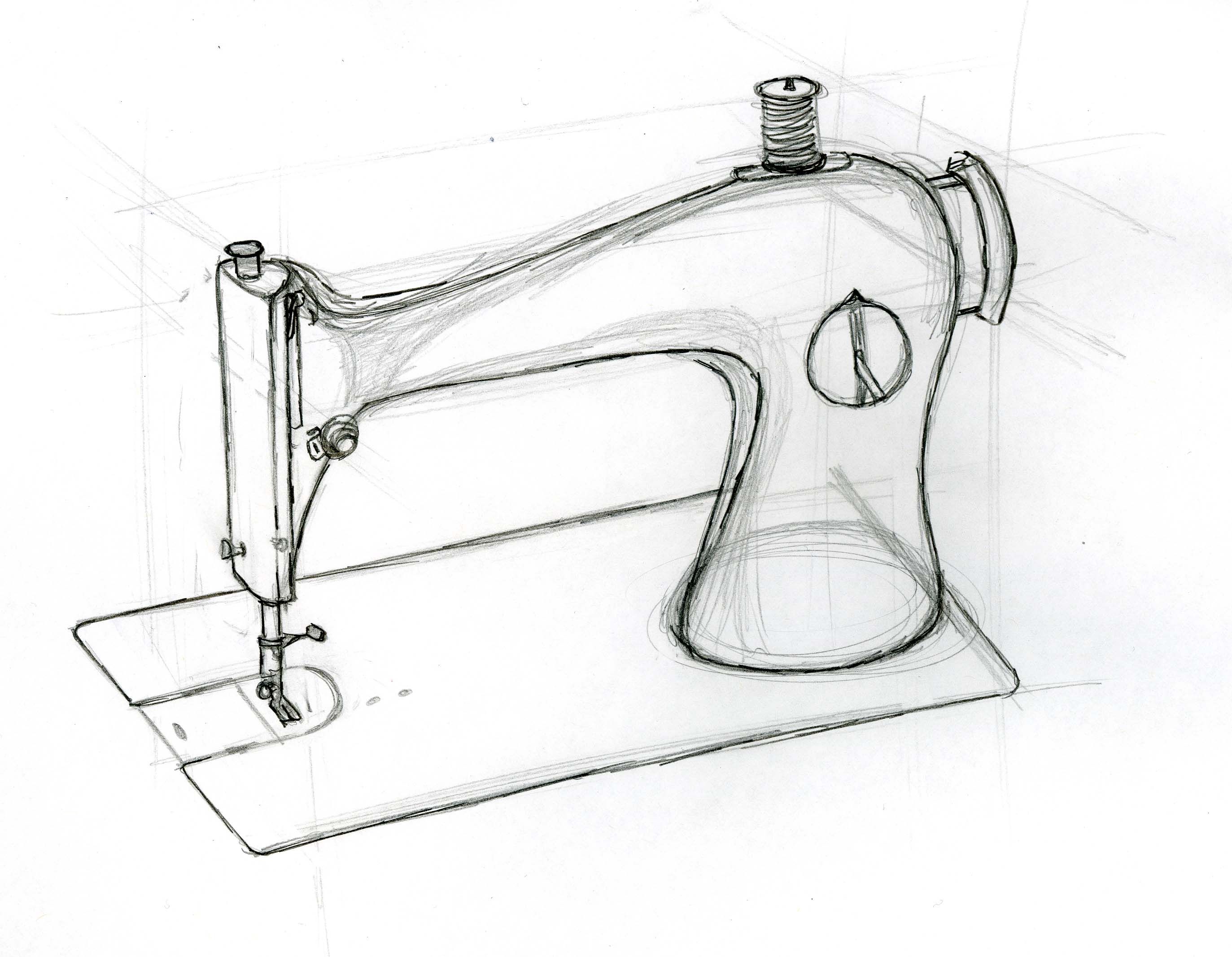 2746x2133 Sewing Machine Sketch - Sketch Machine