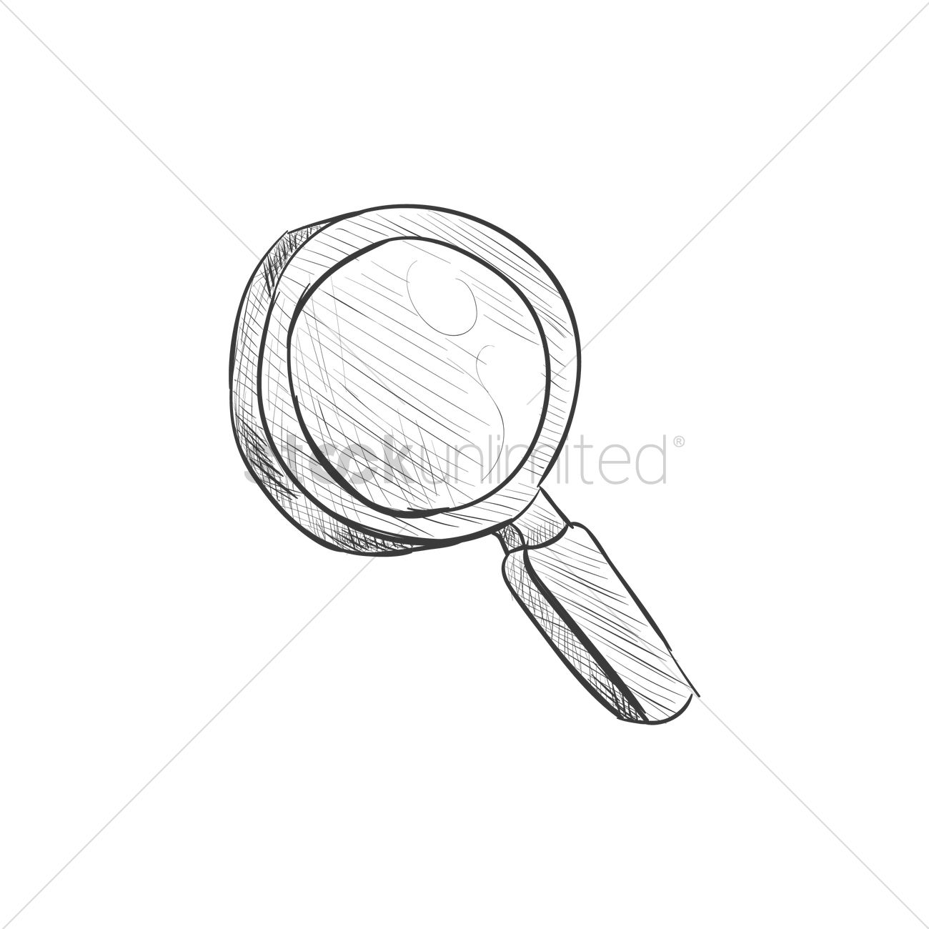 1300x1300 Magnifying Glass Vector Image - Sketch Magnifying Glass