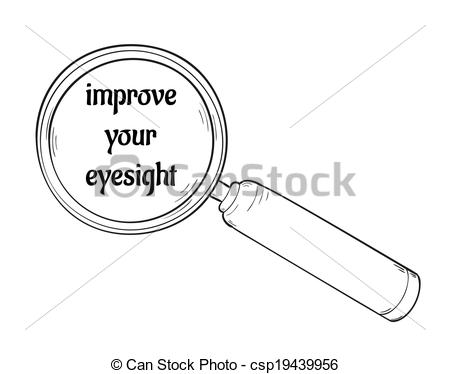 450x374 Magnifying Glass And Improve Your Eyesight. Sketch Of The - Sketch Magnifying Glass