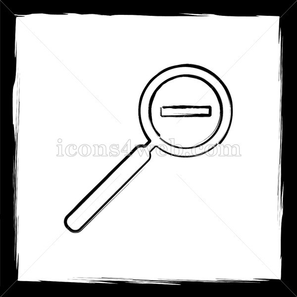 600x600 Sold Out Sketch Icon. - Sketch Magnifying Glass