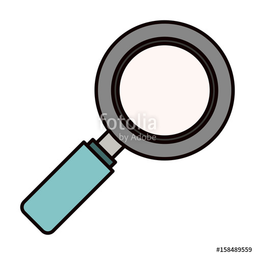500x500 Color Sketch Silhouette Side View Magnifying Glass Icon Vector - Sketch Magnifying Glass
