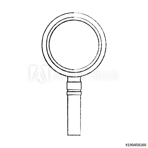 500x500 Magnifying Glass Icon Image Vector Llustration Design Black Sketch - Sketch Magnifying Glass