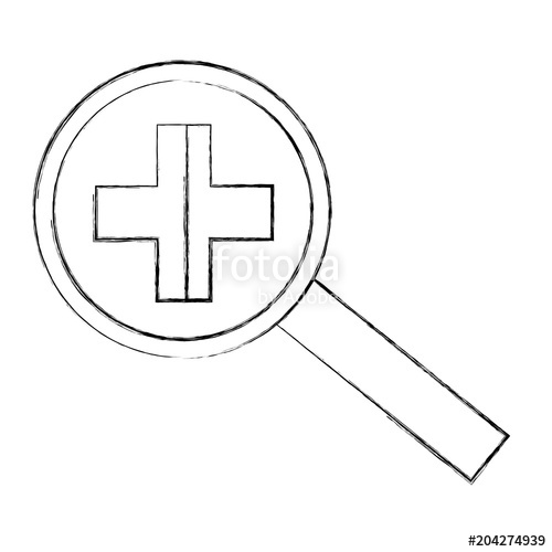 500x500 Magnifying Glass Zoom Search Find Vector Illustration Sketch - Sketch Magnifying Glass