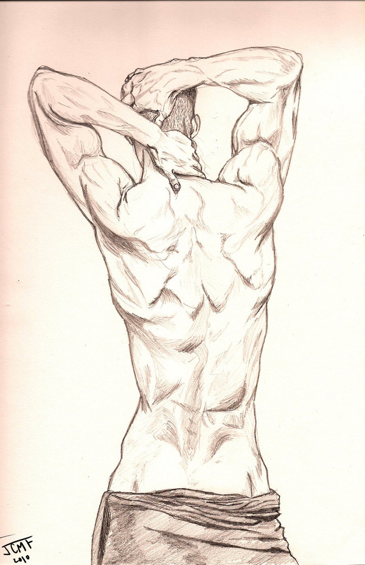 718x1111 Male Back Sketch By Justcallmefaye - Sketch Male