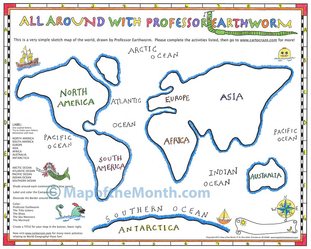 1000x800 All Around With Professor Earthworm - Sketch Map