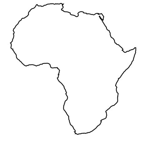 480x453 Africa Map Tattoos Outline - Sketch Map Of Africa
