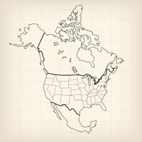 200x200 Usa Sketch Map Stock Vector - Sketch Map Of North America