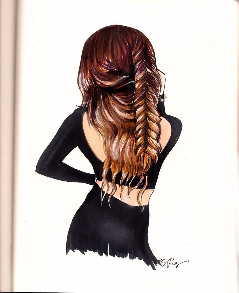 838x1024 Hair Illustration, Draw, Sketch, Marker, Texture, Fashion - Sketch Marker Commercial