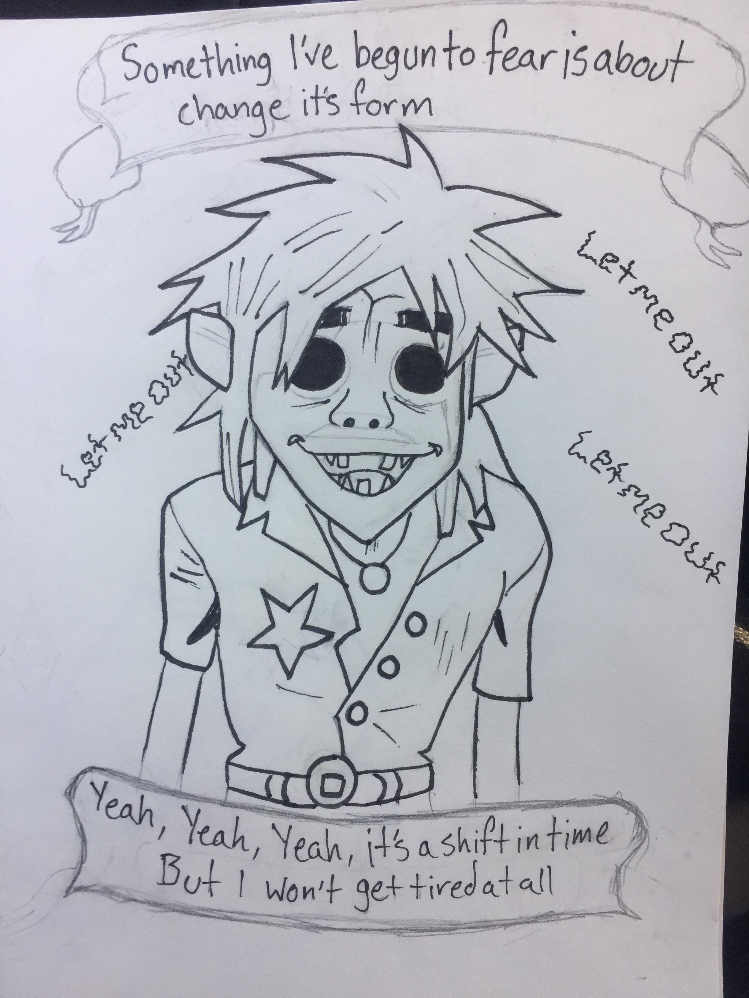 2448x3264 Sketch After Listening To Let Me Out Gorillaz - Sketch Me Out