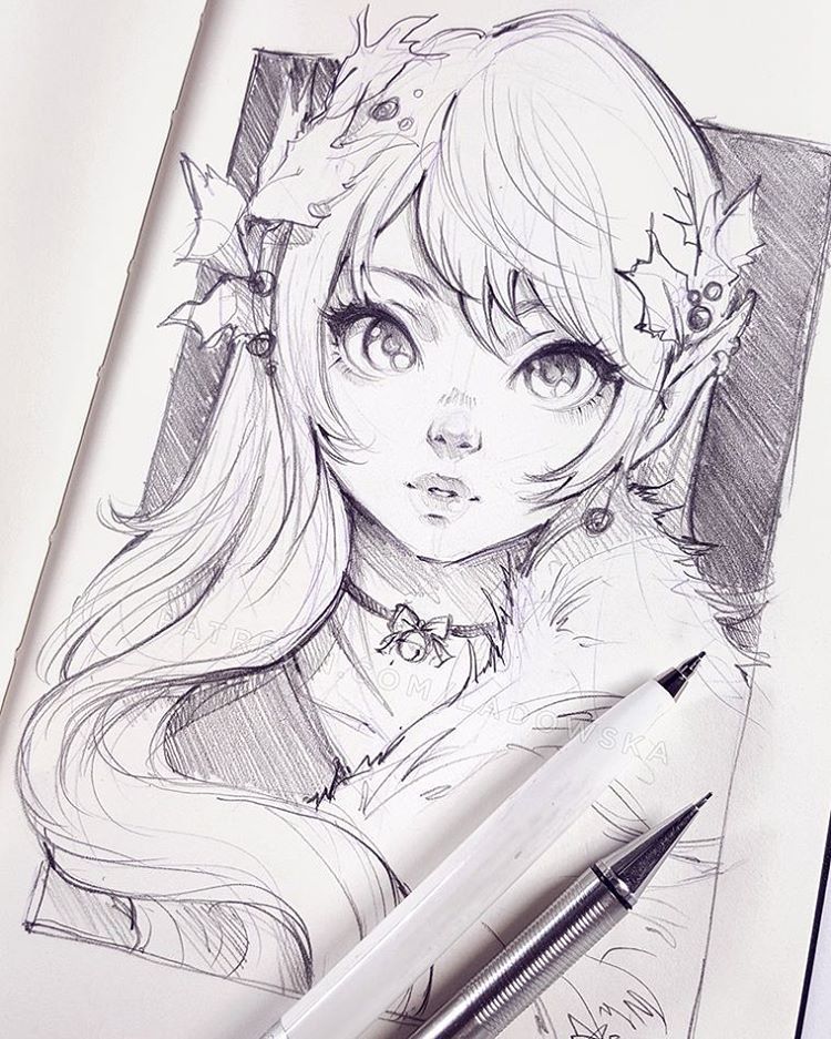 750x937 Slow Steps Into A Festive Mood Sketching An Elf The Year Is Ending - Sketch Me Out
