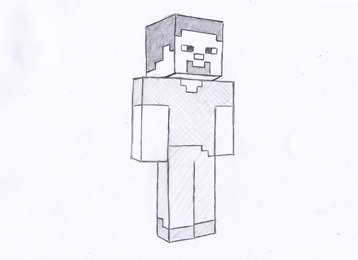 1240x900 How To Draw Steve From Minecraft - Sketch Minecraft