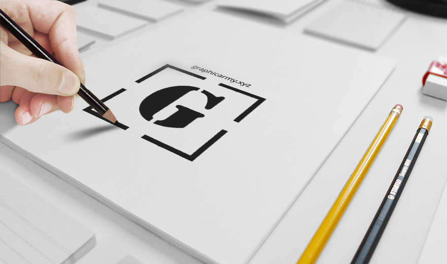 880x520 Free Artist Sketch Psd Mockup - Sketch Mockup Free