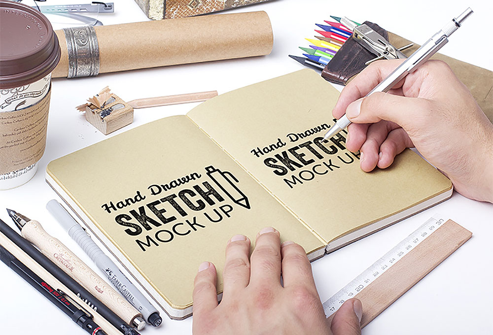 1000x680 Free Hand Drawn Sketch Mockups - Sketch Mockup Psd