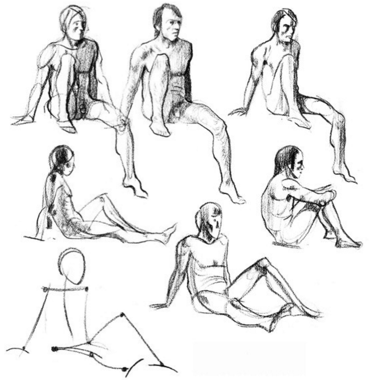 738x757 Drawing Live Models And How To Get The Best Poses Quick Sketches - Sketch Model Poses