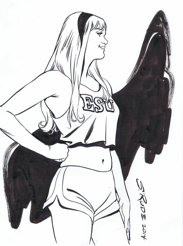 762x1024 Steve Rude Artist In Motion With Gwen Sketch Steve Rude Art - Sketch Motion