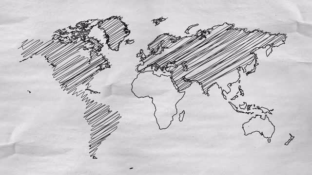 640x360 World Map Sketch - Sketch Motion